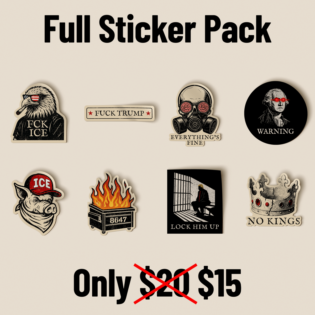 Full Sticker Pack - All 8 for $15 - Unite or Dye